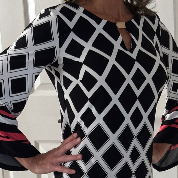 Enfocus Studio Shift Dress - Retro 60s Print Size 4 - Picture 3 of 9